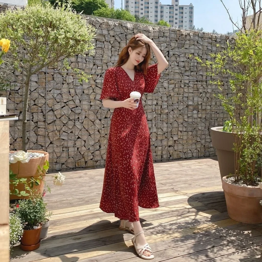 Burgundy Wrap Dress for Effortless Elegance