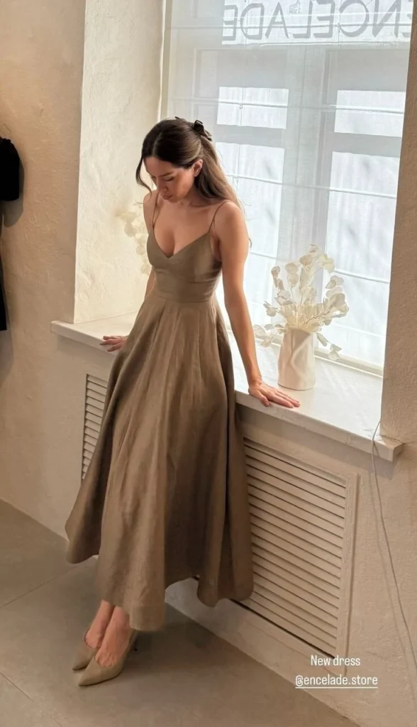Elegant Neutral Midi Dress Perfection