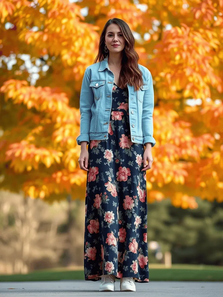 Denim Jacket and Maxi Dress
