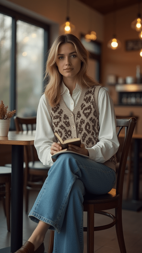 Sweater Vest and Button-Up Shirt
