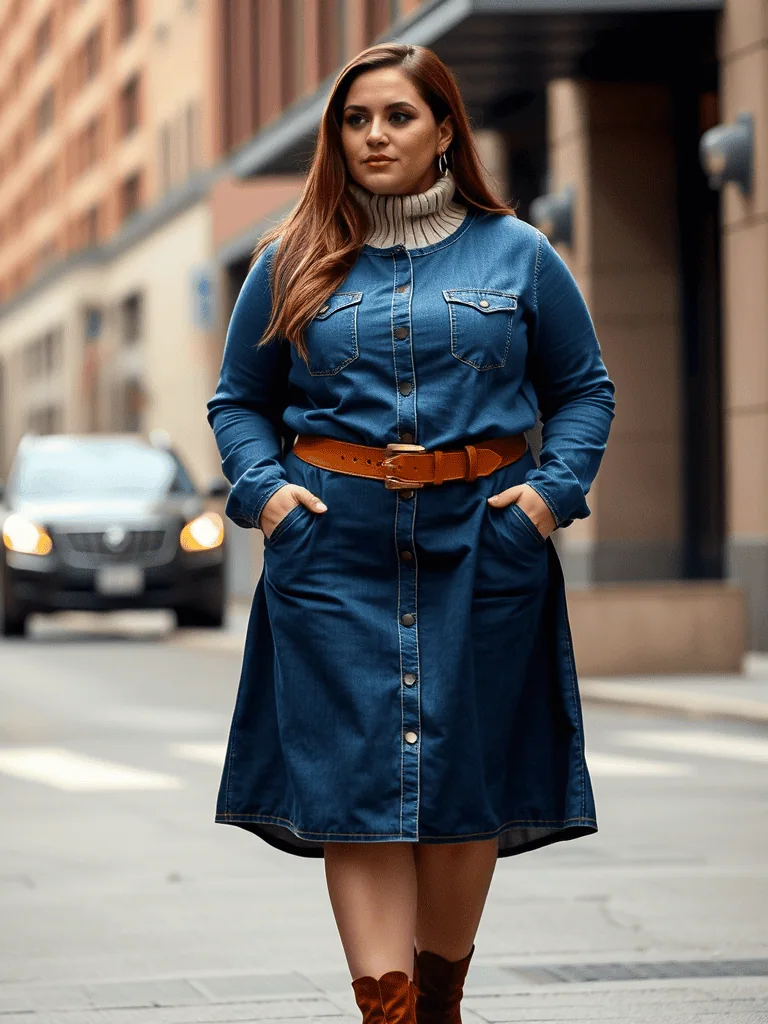 Layered Denim Dress
