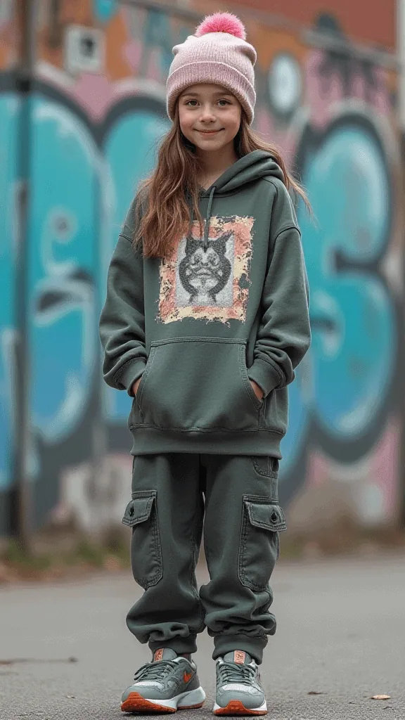 Graphic Hoodie and Cargo Pants
