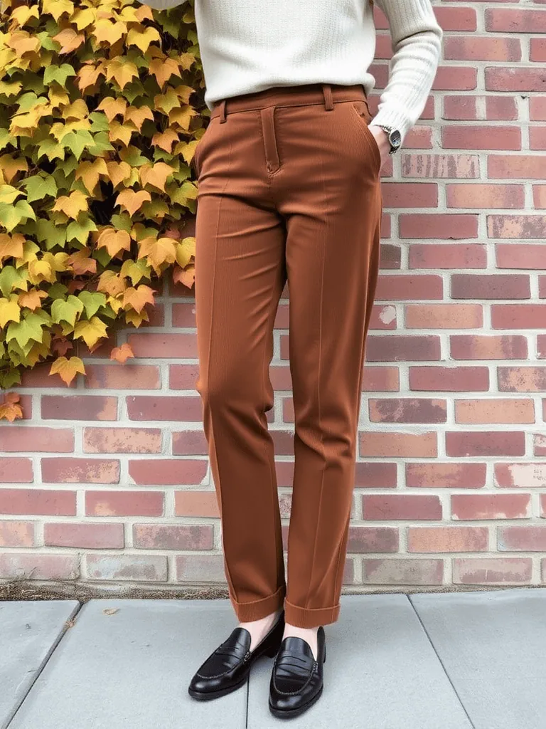 Corduroy Pants and Turtleneck
