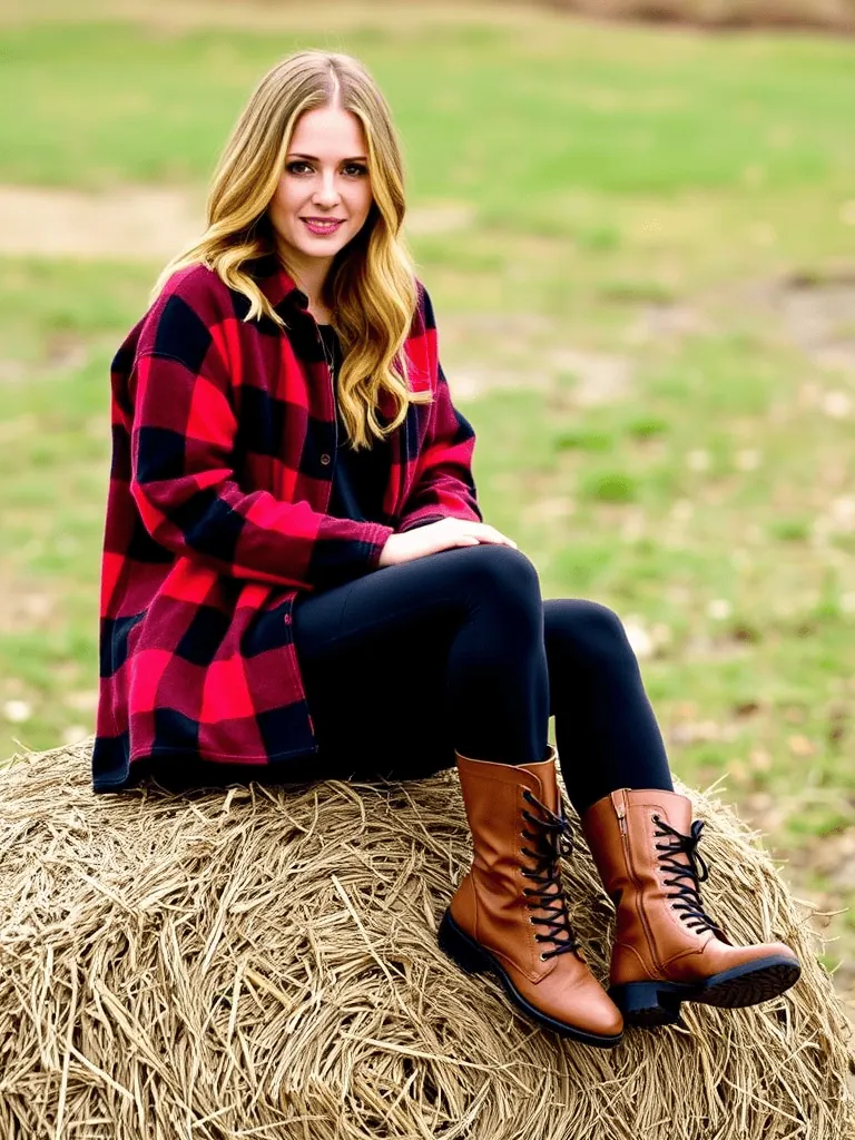 Flannel Shirt and Leggings
