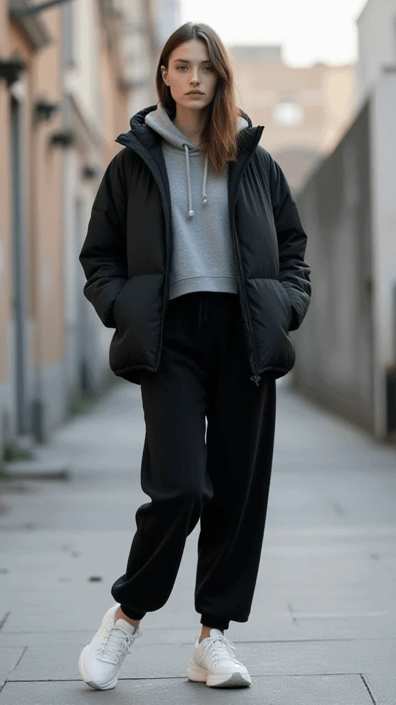 Puffer Jacket and Joggers
