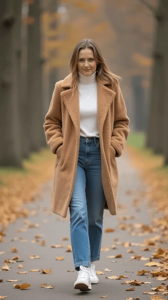 Teddy Coat and Jeans
