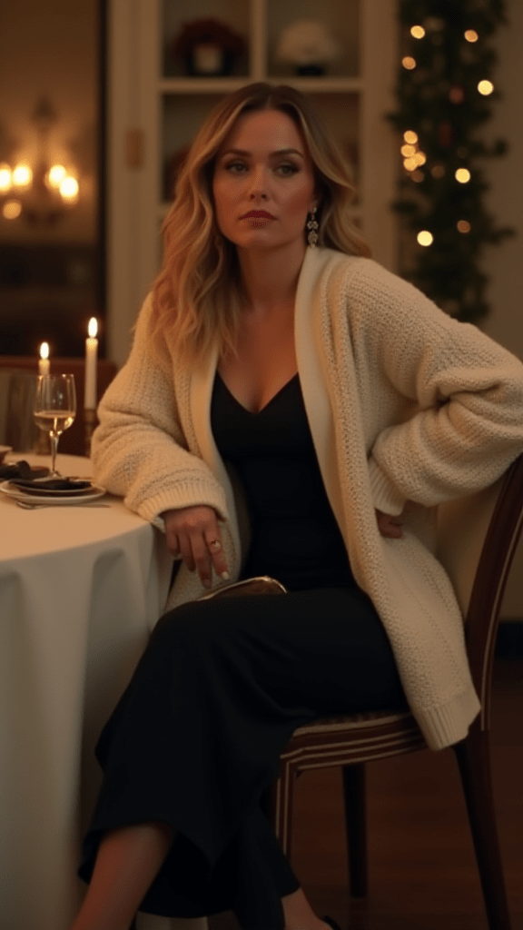 Jumpsuit and Chunky Cardigan
