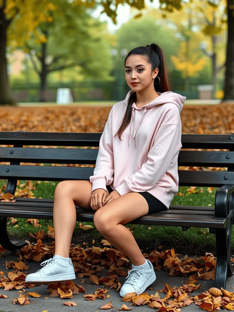 Oversized Hoodie and Bike Shorts
