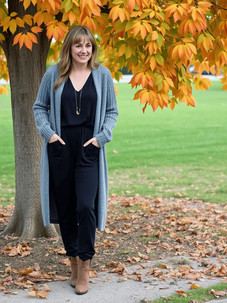 Jumpsuit and Cardigan
