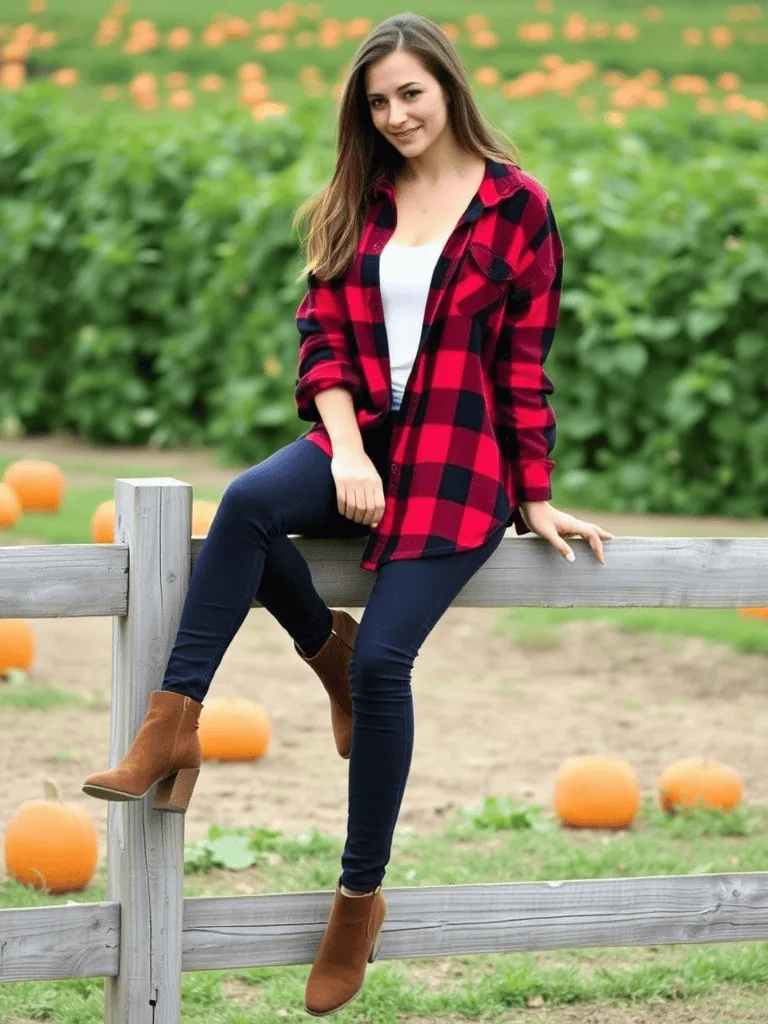 Flannel Shirt and Skinny Jeans
