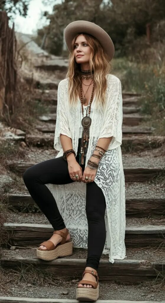 Crochet Overlay and Basic Leggings
