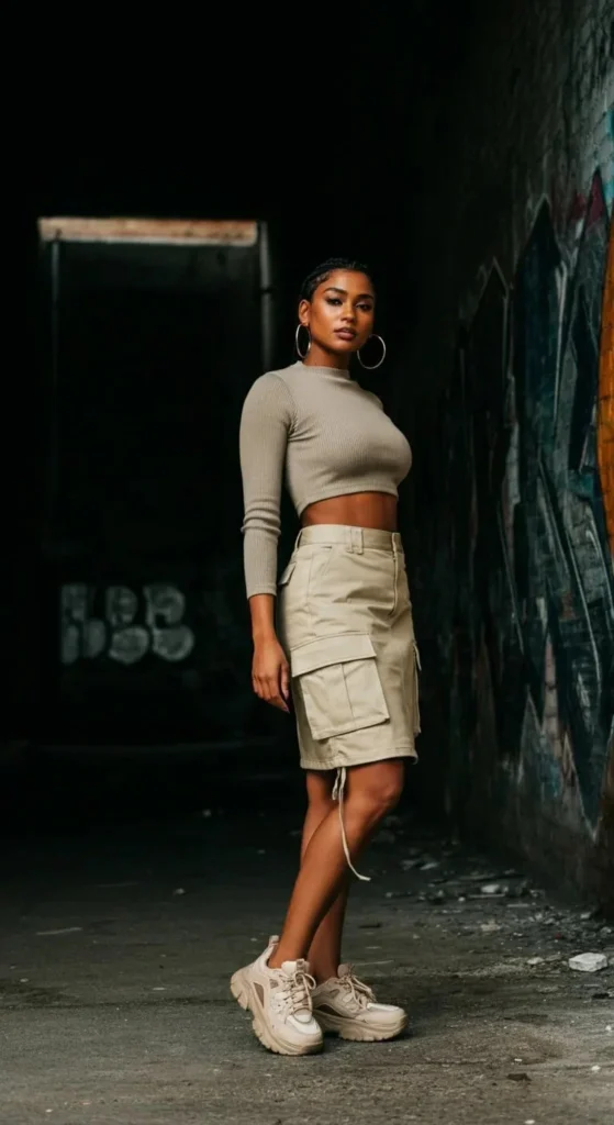 Crop Top and Cargo Skirt
