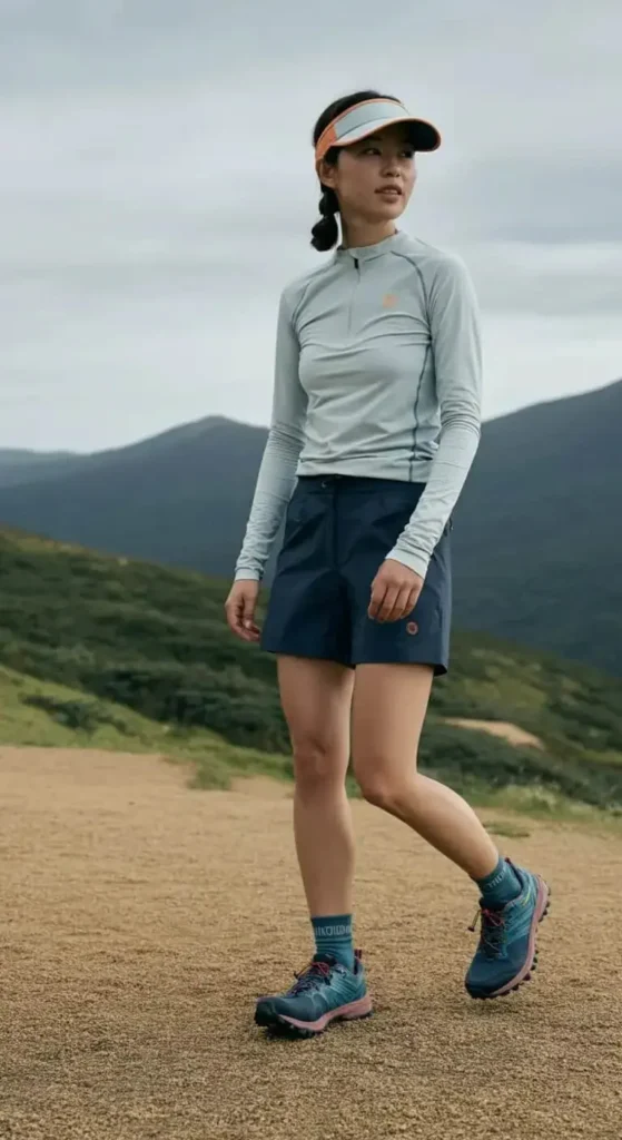 Technical Shorts and Long Sleeve Top
