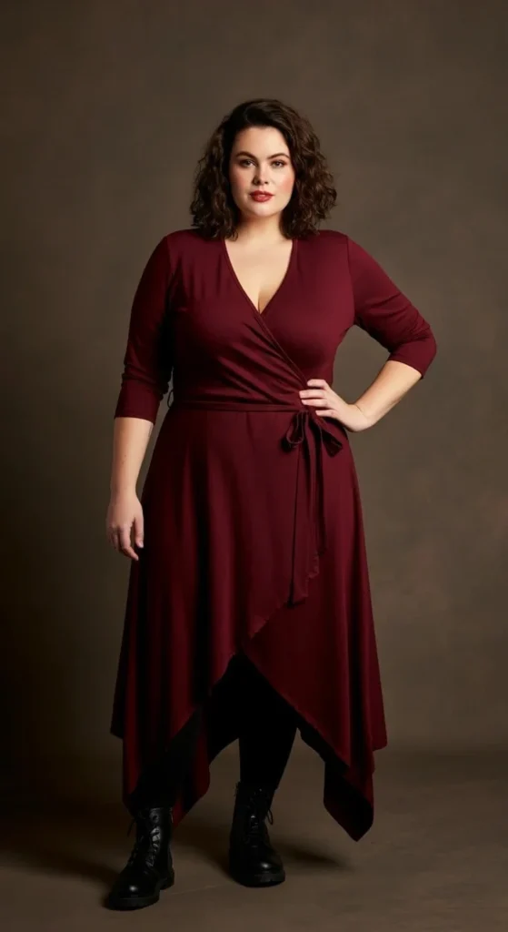 Wrap Dress with Asymmetric Hem