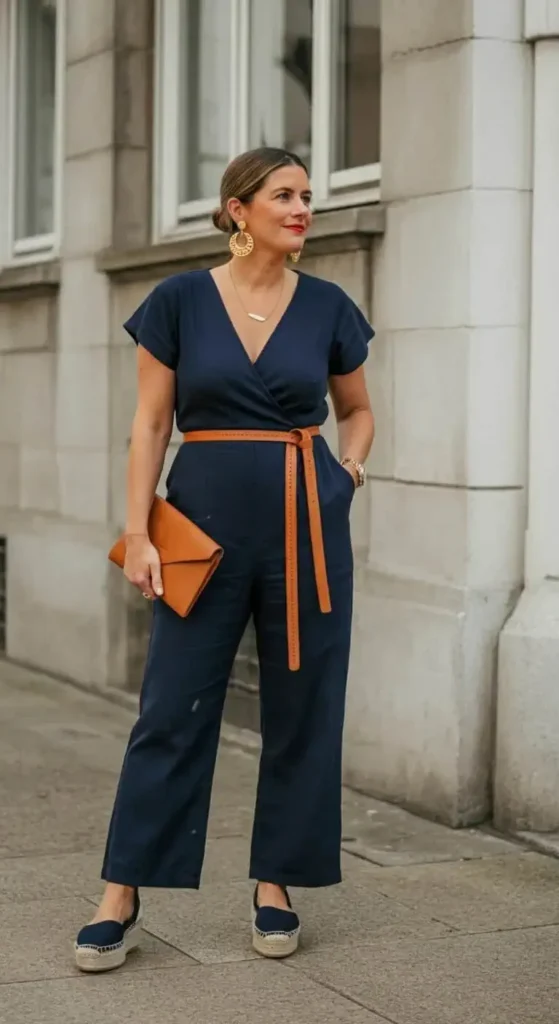Wrap Jumpsuit with Statement Belt