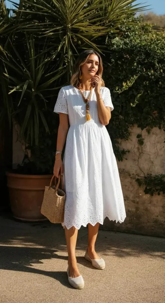 Cotton Eyelet Dress