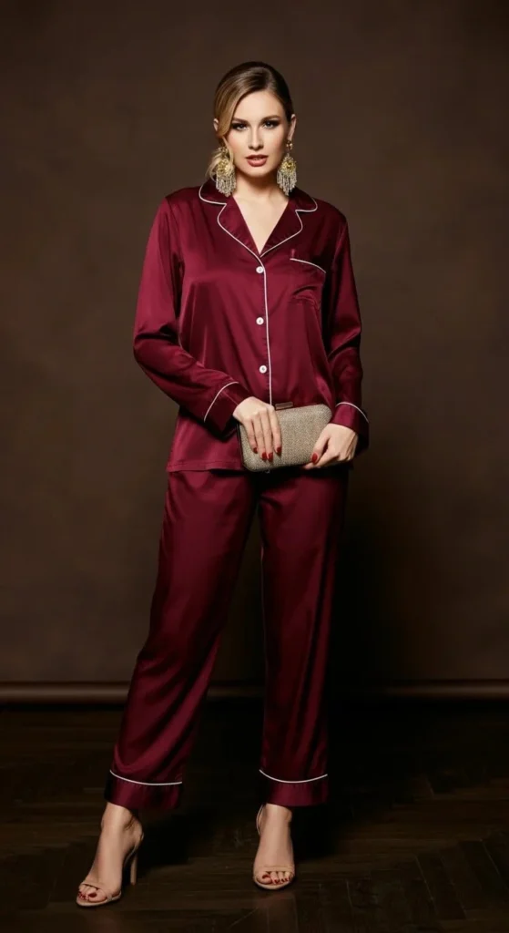 Silk Pajama Set as Eveningwear