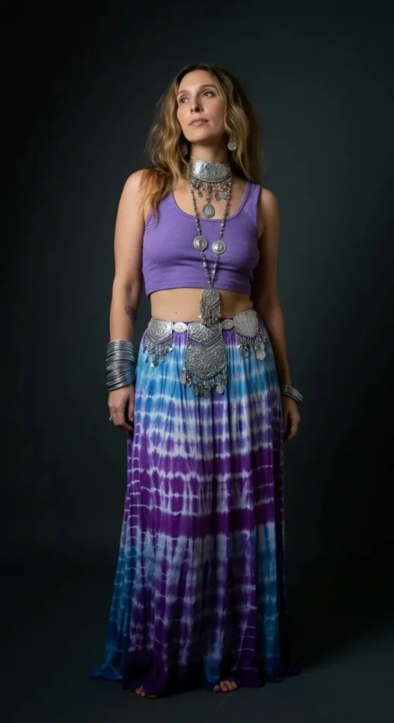 Tie-Dye Maxi Skirt Set
