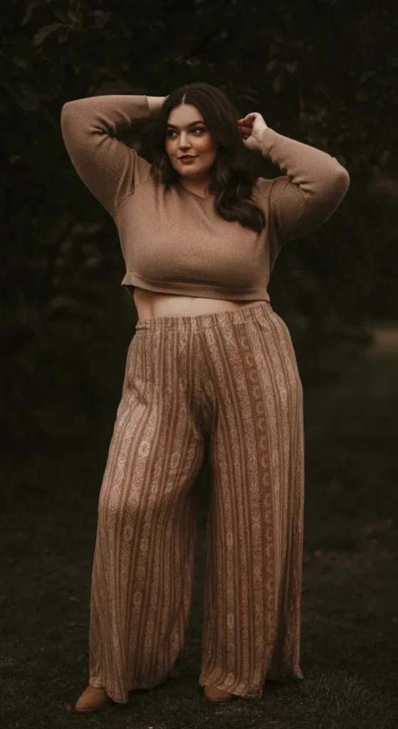 Wide-legged Palazzo with Crop Top
