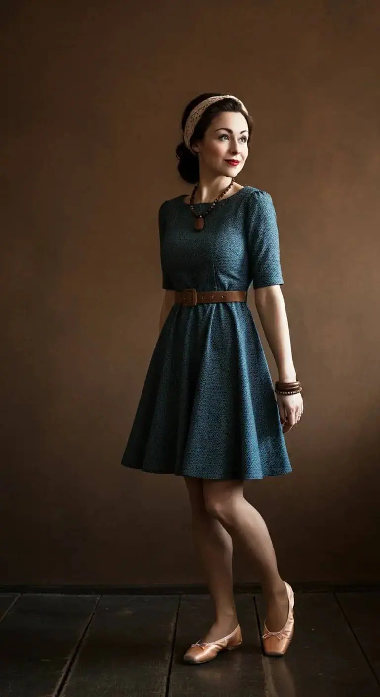Swing Dress with a Belt
