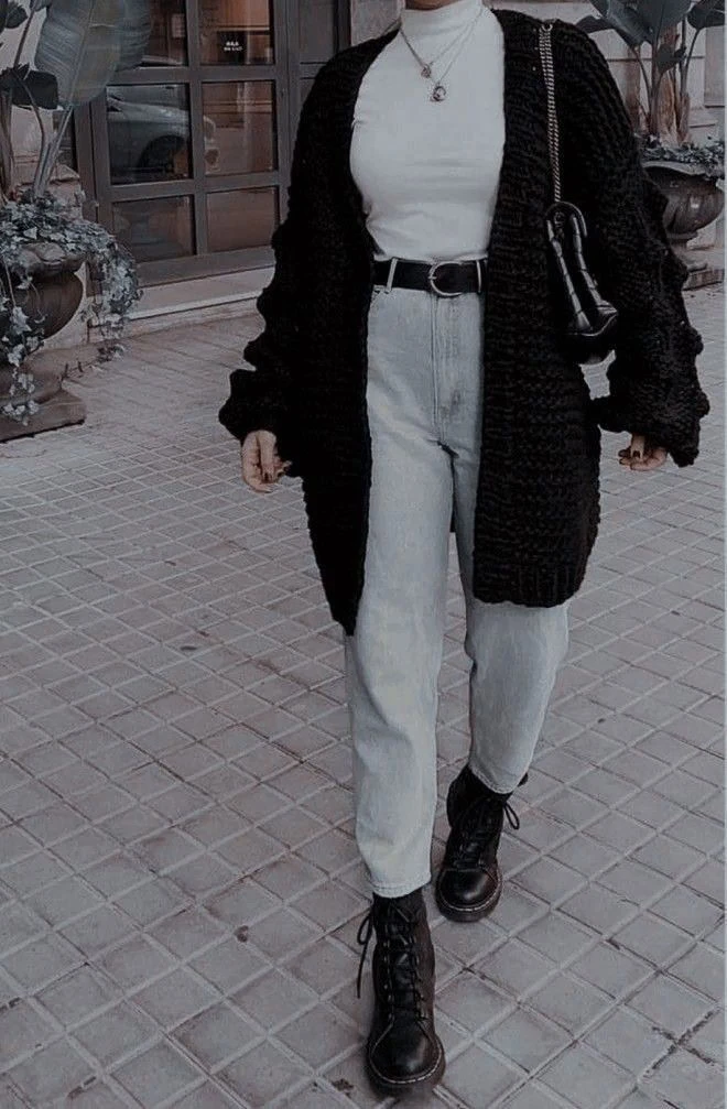 Monochrome Chic with Textured Layers
