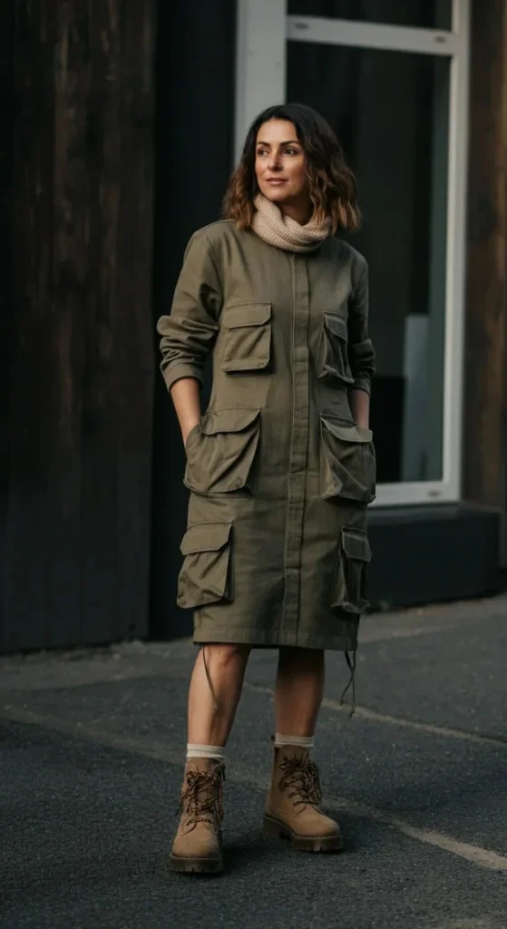 Cargo Dress with Technical Details