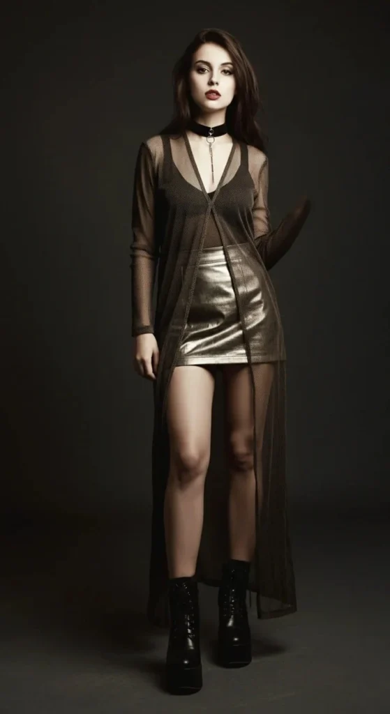 Mesh Overlay with Mini Skirt